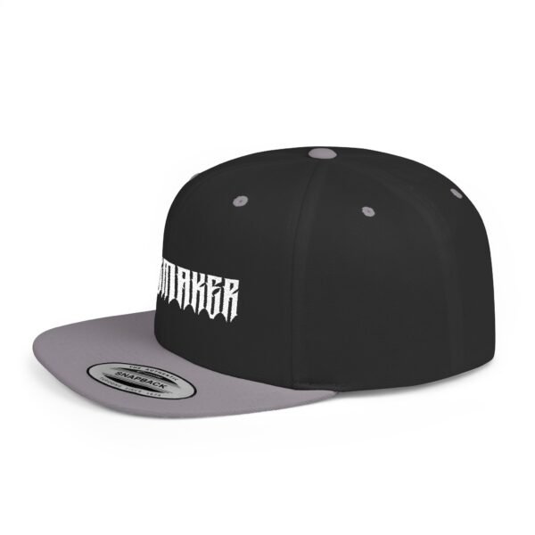 Classic White Kingmaker Font Flat Bill Snapback Cap - Image 43