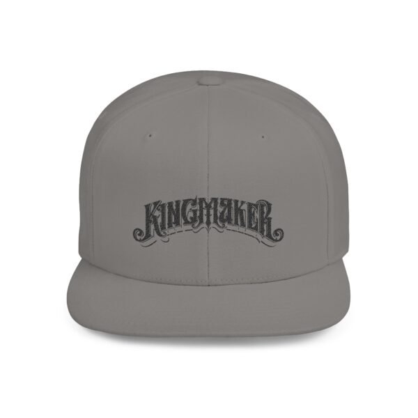 NEW Kingmaker Font (Black) Flat Bill Snapback Hat (Multiple Color Options) - Image 7