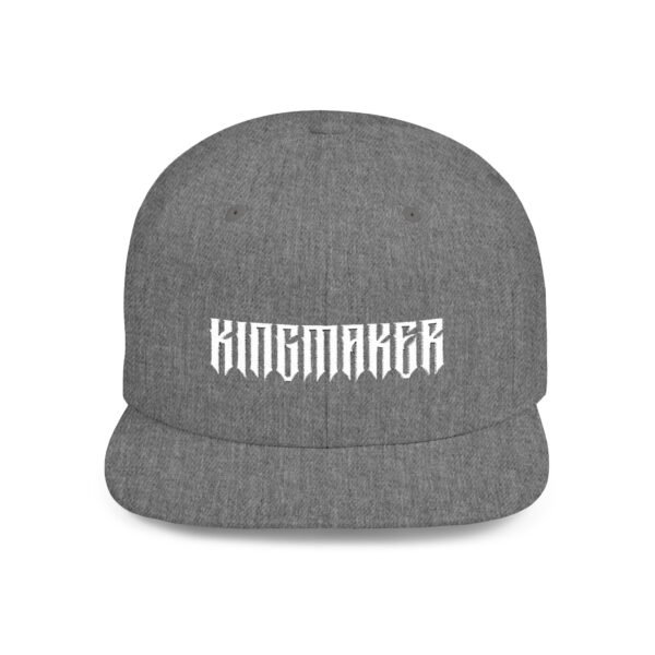 Classic White Kingmaker Font Flat Bill Snapback Cap - Image 5