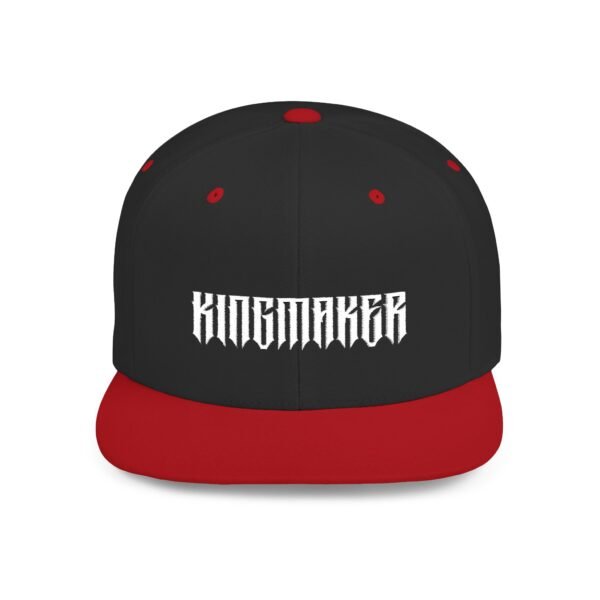 Classic White Kingmaker Font Flat Bill Snapback Cap - Image 38