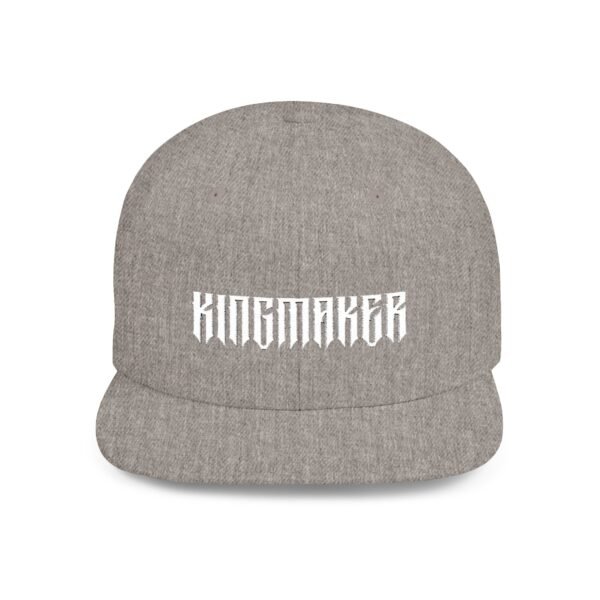 Classic White Kingmaker Font Flat Bill Snapback Cap - Image 24