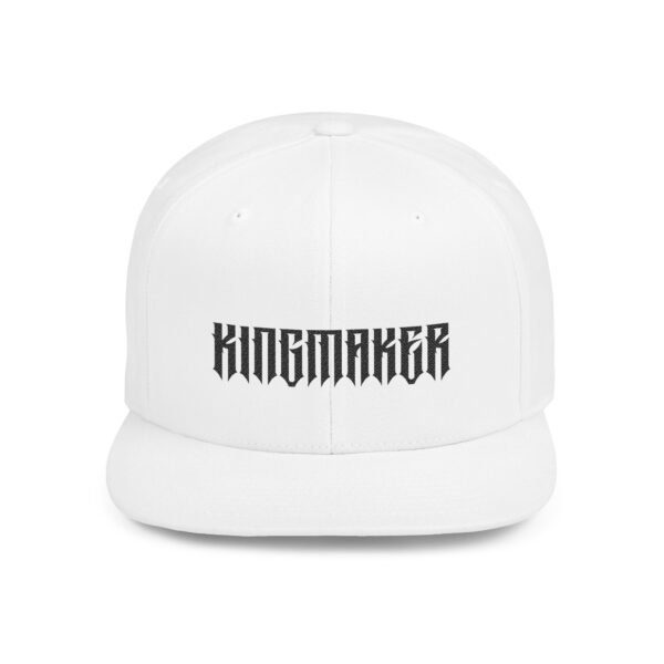 Classic Kingmaker Font (Black) Flat Bill Snapback Hat (Multiple Color Options) - Image 4