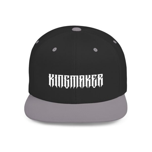 Classic White Kingmaker Font Flat Bill Snapback Cap - Image 41